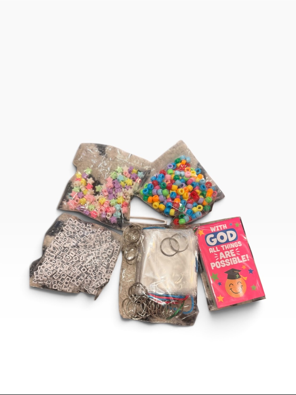 Nwt- god- Bead Craft Kit with Multicolor Beads and Alphabet Letters